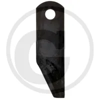 Nóż bijakowy New Holland pochylony w prawo,  napawany  173 x 50 x 4,5 mm, Ø 18 mm