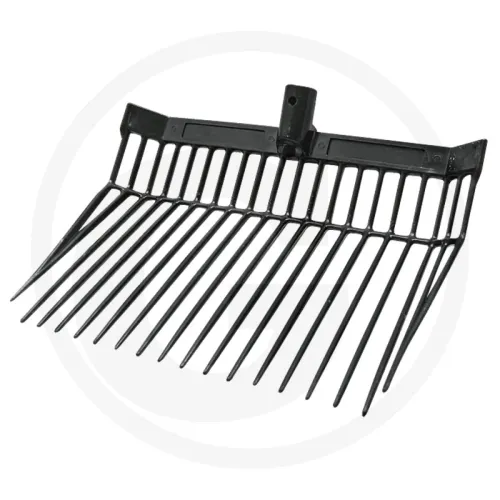 Widły do obornika Akcesoria oborowe wygięty uchwyt trzonka, ze stabilnego tworzywa sztucznego, 17 zębów o dł. 33 cm i szerokości 38 cm, trzonek do zak