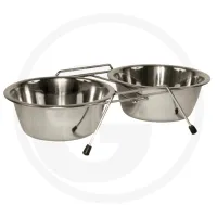 Stojak z miskami Akcesoria do hodowli psów i kotów 2x 450 ml