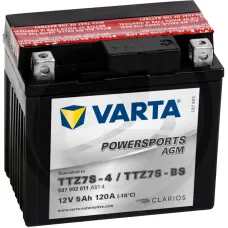 Varta 5970010018 — Akumulator POWERSPORTS AGM 12 V / 5 Ah Akumulator rozruchowy, ładowany na sucho,...