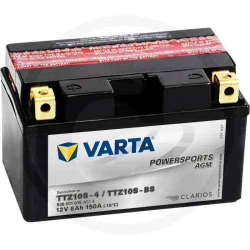 Akumulator POWERSPORTS AGM 12 V / 8 Ah Akumulator rozruchowy, ładowany na sucho, z kwasem, bezobsługowy Zestawienie ogólne Akumulatory VARTA