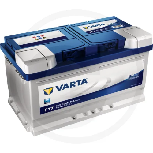 Akumulator Blue Dynamic 12 V / 80 Ah Akumulator rozruchowy z technologią wapń/wapń, zalany i naładowany, bezobsługowy Zestawienie ogólne Akumulatory V