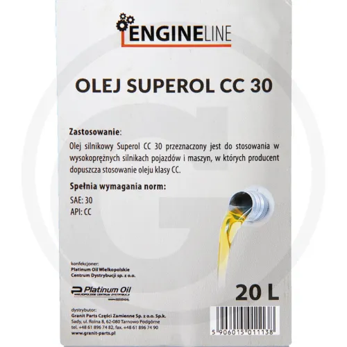 Superol CC30 Olej silnikowy Technika smarowania