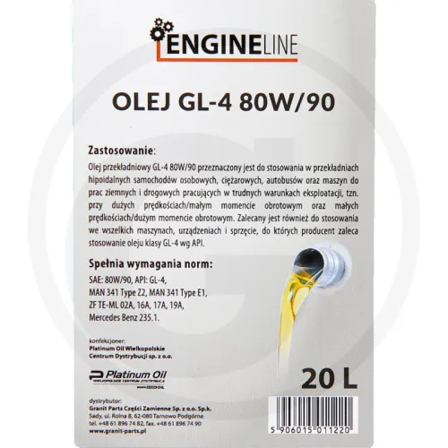 Hipol GL-4 80W-90 Olej przekładniowy Technika smarowania