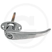 Klamka drzwi  Klamka z cylindrem, chromowana, z rozetą, rozstaw otworów 45 mm, długość uchwytu 118 mm, w zestawie kluczyk Blokady szyb i drzwi