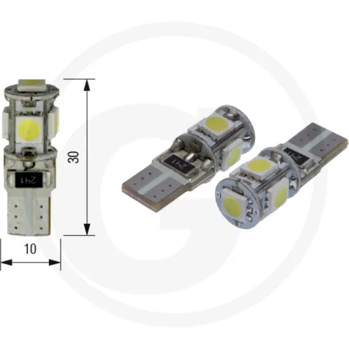 Żarówka LED 12V 5XSMD 5050 LED T10 DOUBLE POLARITY CANBUS Oświetlenie
