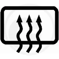 symbol ogrzewanie/wentylacja tylnej szyby