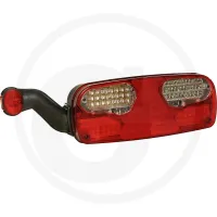 Lampa tylna Ecopoint I LED, lewa lewa, z 7-pinowym złączem ASS2, światło hamowania i tylne światło LED, z ramieniem obrysowym + odblask trójkątny Aspö