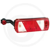 Lampa tylna ECOPOINT II lewa, z 7-pinowym złączem ASS2 z ramieniem obrysowym (żarówka) i trójkątnym odblaskiem Aspöck Oświetlenie tylne