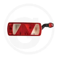 Lampa tylna ECOPOINT II prawa, z 7-pinowym złączem ASS2 z ramieniem obrysowym (żarówka) i odblaskiem trójkątnym Aspöck Oświetlenie tylne