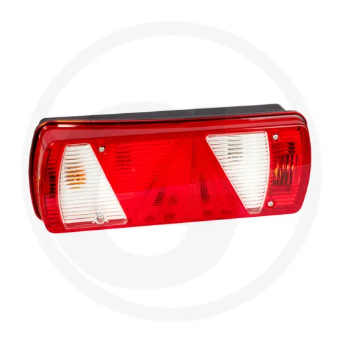 Lampa tylna Ecopoint II, prawa prawa, z 7-pinowym złączem AMP, z 2-pinowym AMP Superseal - dodatkowe złącze (2x) i odblask trójkątny Aspöck Oświetleni