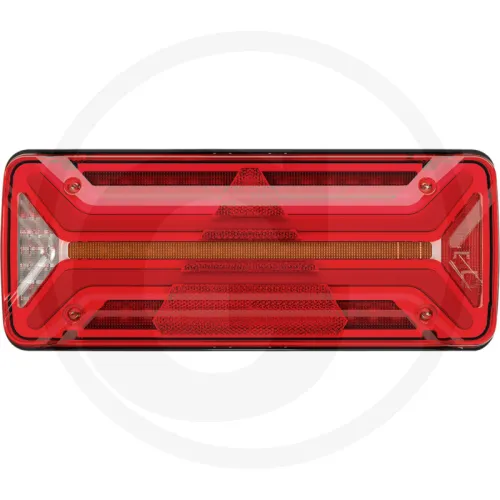 Lampa tylna lewa, z 7-pinowym złączem ASS2, pełna dioda LED, 10–30 V, odblask trójkątny, impuls ISO zgodnie z ISO 13207 Aspöck Oświetlenie tylne