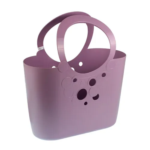 TORBA (KOSZYK) 21L- AŻUROWA DEKORACJA KOLOR JAGODOWY - 49X16X34/56CM