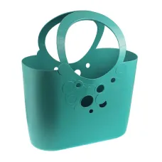  000ITLI480TURH — TORBA (KOSZYK) 21L- AŻUROWA DEKORACJA KOLOR TURKUSOWY - 49X16X34/56CM