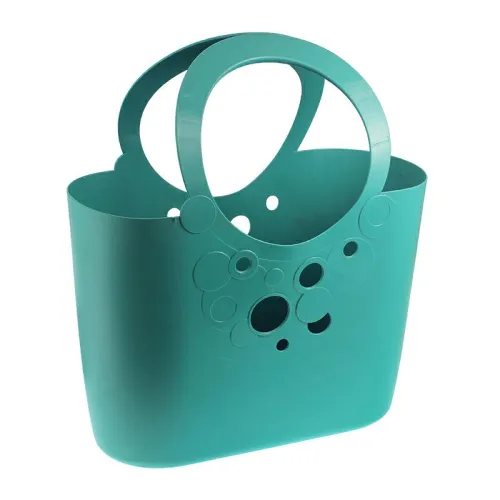 TORBA (KOSZYK) 21L- AŻUROWA DEKORACJA KOLOR TURKUSOWY - 49X16X34/56CM
