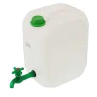POJEMNIK NA WODĘ 10L - BIAŁY + PLASTIKOWY KRANIK BEZ GWINTU U DOŁU