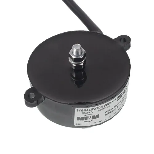 SYGNAŁ DŹWIĘKOWY COFANIA 12/24V -  75-90db, FI 56MM, L=100MM, USZY+ŚRUBA