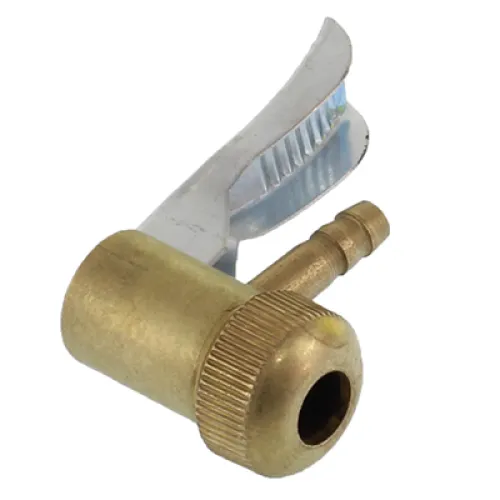 KOŃCÓWKA DO POMPOWANIA FI 6MM KĄTOWA, METALOWY ZACISK