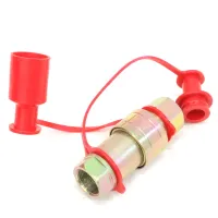 SZYBKOZŁĄCZE HYDRAULICZNE GRZYBKOWE KPL. WTYCZKA+GNIAZDO, M22X1,5, CZERWONE