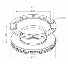  1088133 — TARCZA HAMULCOWA SCHMITZ 375X45 OŚ H37S4 - 2010R - ...