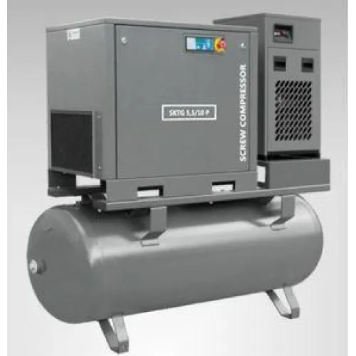 KOMPRESOR SPRĘŻARKA ŚRUBOWA 500L +OSUSZACZ+FILTRY - 11,0KW, 8/10/13BAR, ZBIORNIK POZIOMY