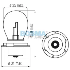 BOSMA 1413 — ŻARÓWKA S3, 12V, 15W P26S, KPL. 10SZT., HOMOLOGACJA E13