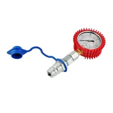 POLSKA PRODUKCJA 152001161 — MANOMETR GLICERYNOWY fi 63 mm, 0-400 BAR, W ZESTAWIE Z SZYBKOZŁĄCZEM WTYCZKĄ EUR...