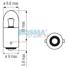 BOSMA 188801985 — ŻARÓWKA T4W, 12V, 4W BA9S, HOMOLOGACJA E11, KPL. 10SZT.