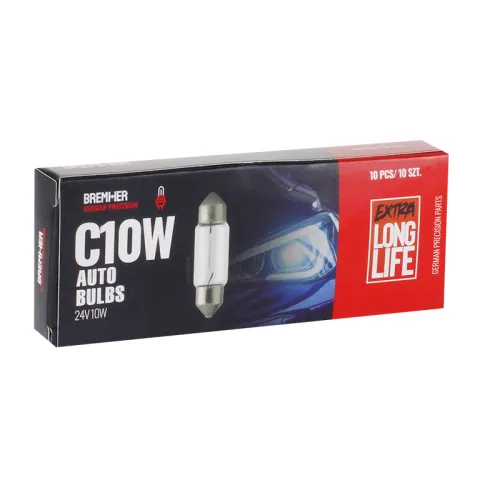 ŻARÓWKA C10W, 24V, 10W SV8,5, KPL. 10SZT.