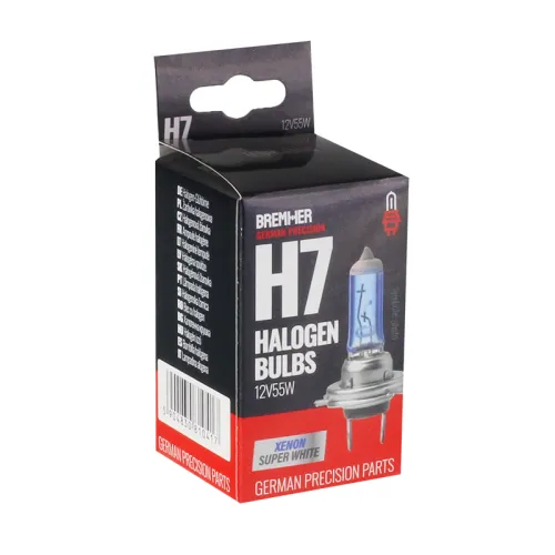 ŻARÓWKA H7, 12V, 55W XENON SUPER WHITE PX26D, HOMOLOGACJA