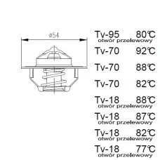 MERA 2485C021. — TERMOSTAT MF-4, CUMMINS, JOHN DEERE ISUZU, URSUS 4512, 4514, 82°C