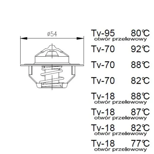 TERMOSTAT MF-4, CUMMINS, JOHN DEERE ISUZU, URSUS 4512, 4514, 82°C