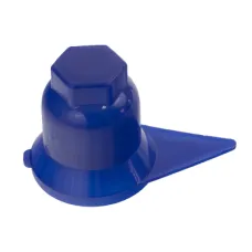 POLSKA PRODUKCJA 32MMCOLBLUE — OSŁONA SZPILKI KOŁA S-32 NIEBIESKA PLASTIKOWA, ZE WSKAŹNIKIEM