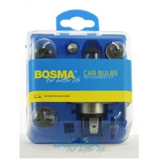 BOSMA 3363 — ZESTAW ŻARÓWEK 12V + BEZPIECZNIKI H4, P21, W5W, R5W, C5W