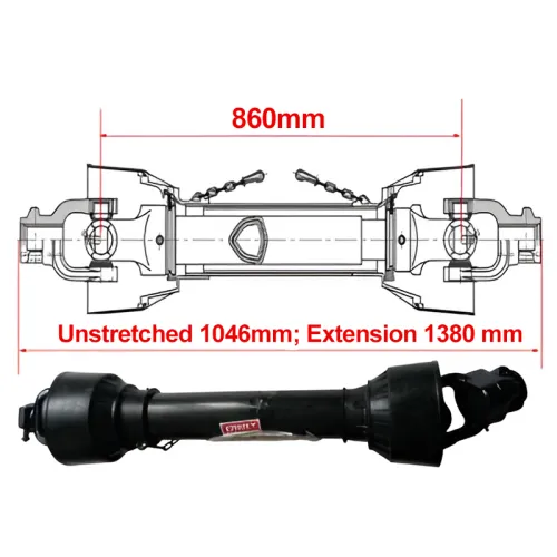 WAŁ ODBIORU MOCY WOM L= 860MM, DWUGARBNY 215NM, 6 WPUSTÓW, KRZYŻAK 22X54