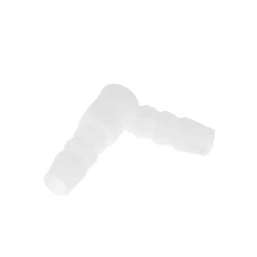 ŁĄCZNIK PLASTIKOWY DO WĘŻY PALIWA KOLANKO FI 10mm - BIAŁY