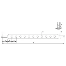  622735 — BELKA KAT. 1 - L= 730MM, B= 61.5MM 9 OTWORÓW