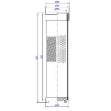 POLSKA PRODUKCJA 76094057 — WKŁAD FILTRA POWIETRZA WTÓRNEGO JCB, CAT, DEUTZ, 72X90X337MM