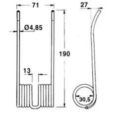  80131673 — PALEC PODBIERACZA NEW HOLLAND L=190MM, B=75MM