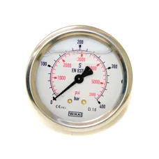 WIKA B711-W063400T — MANOMETR 1/4 TYŁ, 0-400 BAR