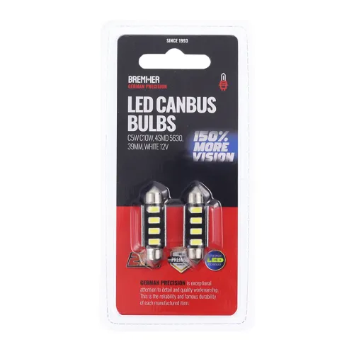 ŻARÓWKI LED CANBUS C5W C10W 2SZT, 4SMD 5630, 39MM BIAŁE 12V