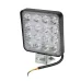 LAMPA ROBOCZA LEDOWA PROSTOKĄTNA, 16 LED 9-36V, 107X107X25, OBUDOWA ALUM. OŚWIETLENIE SKUPIONE (SPOT)