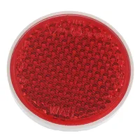 ODBLASK OKRĄGŁY ZE ŚRUBĄ CZERWONY FI 75MM