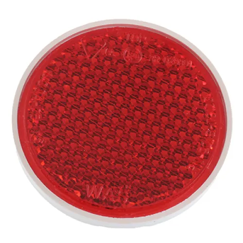 ODBLASK OKRĄGŁY ZE ŚRUBĄ CZERWONY FI 75MM