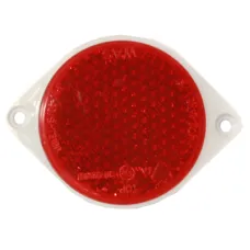WAŚ FI75UC — ODBLASK OKRĄGŁY Z UCHEM CZERWONY FI 75MM, ROZSTAW OTW. 100MM