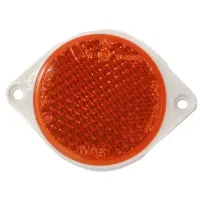 ODBLASK OKRĄGŁY Z UCHEM POMARAŃCZOWY FI 75MM, ROZSTAW OTW. 100MM