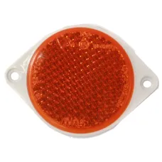 WAŚ FI75U — ODBLASK OKRĄGŁY Z UCHEM POMARAŃCZOWY FI 75MM, ROZSTAW OTW. 100MM