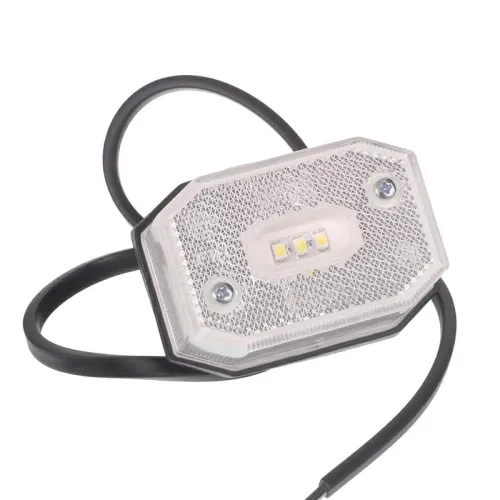 LAMPA OBRYSOWA BIAŁA DIODOWA Z ODBLASKIEM I PRZEWODEM, 12-30V