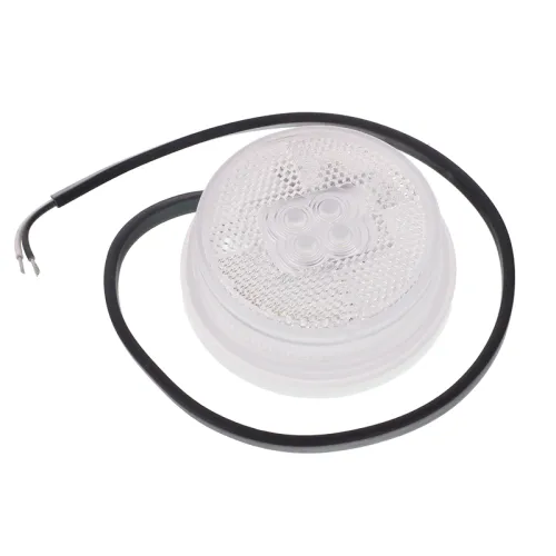 LAMPA OBRYSOWA BIAŁA DIODOWA OKRĄGŁA Z ODBLASKIEM I WIĄZKĄ ELEKTRYCZNĄ 12/30V
