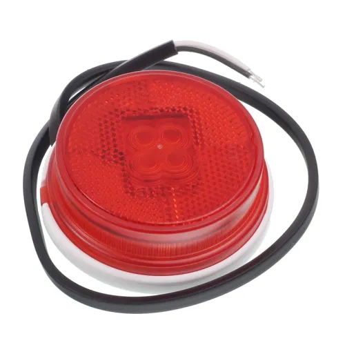 LAMPA OBRYSOWA CZERWONA DIODOWA OKRĄGŁA Z ODBLASKIEM I WIĄZKĄ ELEKTRYCZNĄ 12/30V